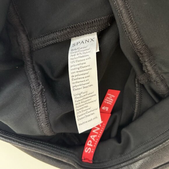 Spanx Black Faux Leather Moto Leggings Small 20136R - Picture 10 of 10